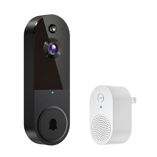1080p Wireless Video Doorbell Camera, AI Human Detection, 2-Way Talk, Live View, Night Vision, Cloud Storage, 2.4G WiFi - Detailed View