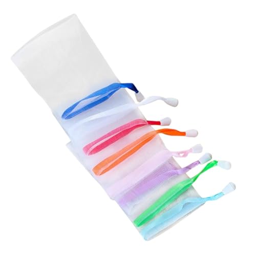 POPETPOP 5 piezas Bolsa de Malla para Jabón y Ahorrador con Diseño de Cordón para Limpieza y Corporal Colores Aleatorios Secado Rápido y Uso Duradero Color Aleatorio Color Aleatorio