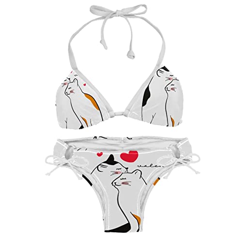 Maillot de bain de plage pour femme exprimez votre passion des chats avec ce modèle coloré XL