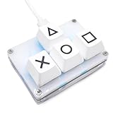 BTXETUEL Mini 4-Key Keypad WASD Arrow Key Keycaps Keyboard One-Handed Mechanical Gaming Keypad Programmable USB-C Customized Keyboard for Working or Gaming (White, X-B Keycaps)