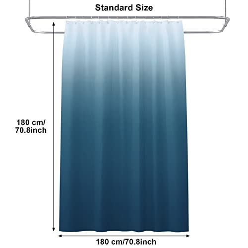 Lollanda Shower Curtain Gradient Blue Shower Curtains with Strong Hooks, Thick Duty Bath Curtains Bathroom Accessories - Image 2
