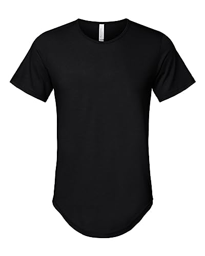 Bella Canvas Mens Jersey Curved Hem Tee, XL, Black | Amazon.com