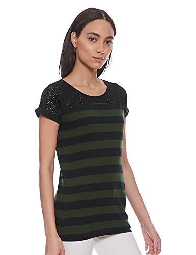 Image of Max Women's Striped Extended Sleeves Regular Fit T-Shirt