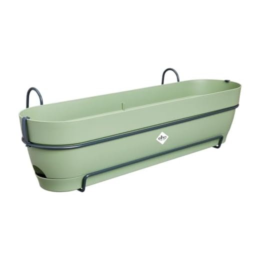 Elho Vibia Campana Trough Allin1 70 - Jardinera por Balcón - Ø 70.4 x H 17.7 cm - Verde/Pistache Green