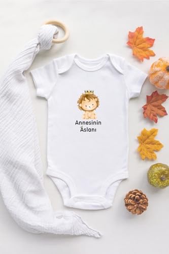 Özel Tasarım Lisanslı Annesinin Aslanı Bebek Body Anne Bebek Badi Zıbın, 12 Ay - Görsel 1