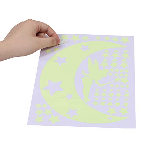 Moon Glow In The Dark Wall Stickers, Benbo Fairytale Fairy And Stars Vinyl Luminous Wall Decals For Nursery Kid's Room Diy Home Decor Mural Decoration #TOP4