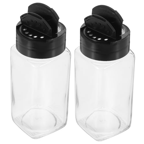 COLLBATH 2pcs Glass Seasoning Jars Salt Shaker Pp Lid and Butterfly Top for Kitchen Spice Bottles