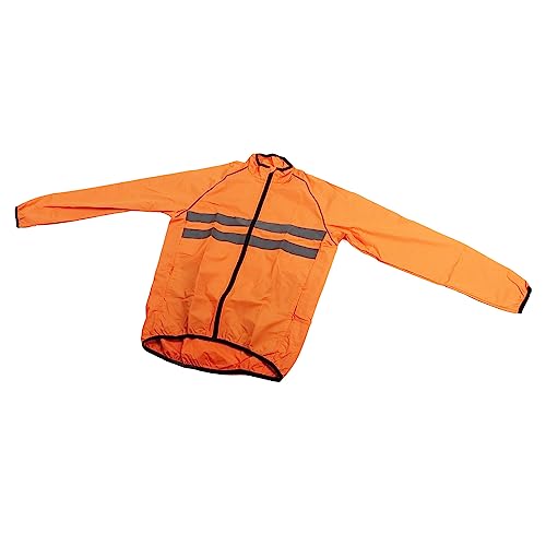 Chaqueta reflectante de poliéster para ciclismo naranja miniatura 4