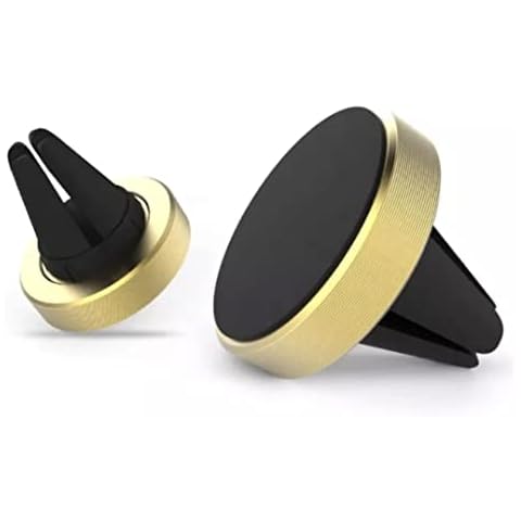 Car Air Vent Phone Holder, Universal Magnetic Alloy Mount Holder 360 Degree Rotatable Car Phone Mount Cradle Compatible All Phones (Gold) Cover