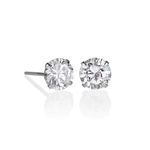 ZAVANA Clous d'Oreilles pour Homme. Boucles d'Oreilles en Argent Sterling 925 avec des Zircons Ronds de 4mm. Puces d'Oreilles Argent pour Hommes