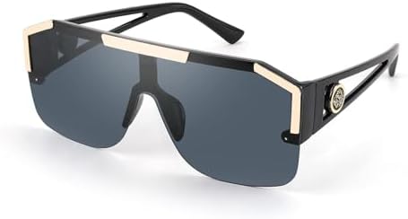 FEISEDY Square Oversized Sunglasses for Men Women, Flat Top Shiel...