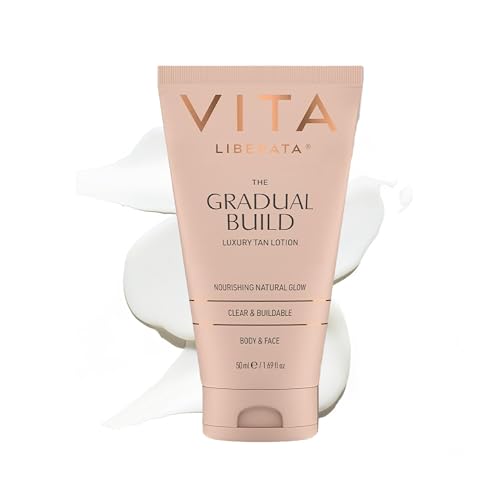 VITA LIBERATA Fabulous Gradual Tanning Lotion 50ml Super Hydrating Hyaluronic Acid Designed for Face & Body Buildable Formula Streak Free Travel Size