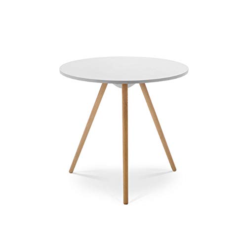 DENGSHENG SHOPS Reception Negotiation Table Round Table Beech Wood Table Legs Thickened Mdf Desktop White Office Living Room Multi-function Available