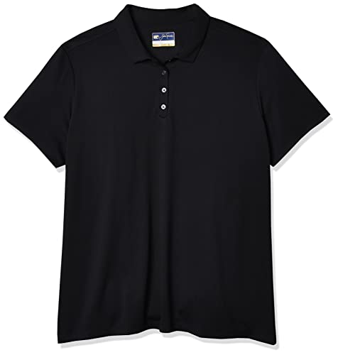 Jack Nicklaus Women's Solid Textured Golf Polo Shirt, Caviar, X Large