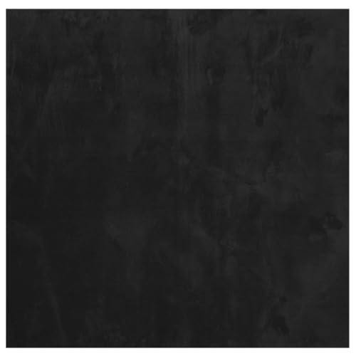 Tapis aspect fourrure moderne et résistant en polyester noir