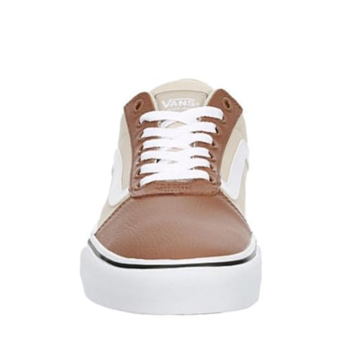 Vans Vans Unisex Ward Deluxe Leather Canvas Low Sneaker - Lace up Closure Style - Brown/Tan 10.5