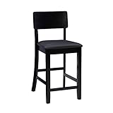 Linon Home Dcor Linon Torino Contemporary Counter Stool, 17'w x 20'd x 37'h, Black