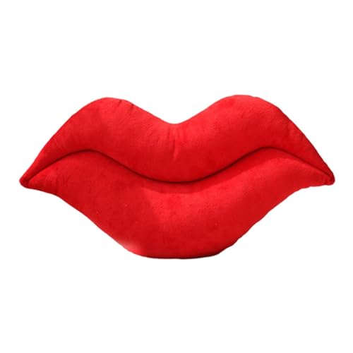 Lip Shaped Throw Pillow Decorative Pillow Valentines Day Decoration for Car Seats Girls Bed Supplies Girlfriend Bench, Red