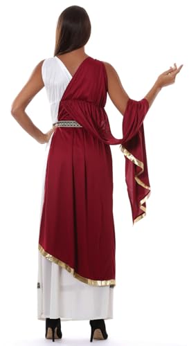 FIESTAS GUIRCA | Adult Roman Fancy Dress Costume (44-46/XL) - Cape, Belt and Tunic - Roman and Greek Costumes for Halloween, Carnival and Fancy Dress Parties - Ideal for Adults - Burgundy and Beige