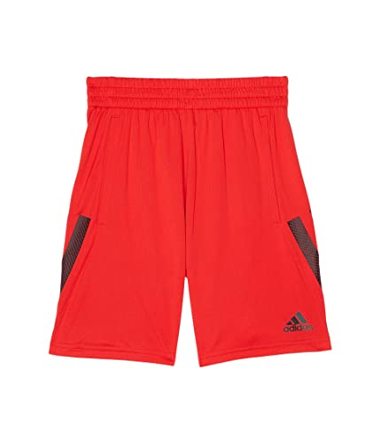 adidas Boys' Aeroready Elastic Waistband Classic 3s Short (LG (14/16 Big Kids), Vivid Red)