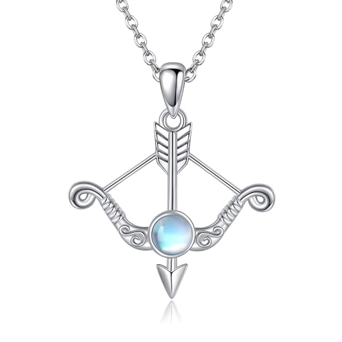 URONE Arrow Necklace 925 Sterling Silver Bow Arrow Pendant Archery Necklace Arrow Jewelry Gifts for Women