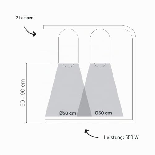 Foto von Lacor - 69061 - Doppel-Infrarot-Heizlampe, Hält Geschirr warm, Eimer, Höhe einstellbar zwischen 39 und 53 cm, Enthält zwei Glühbirnen, professionelle Küche, 550W, Aluminium