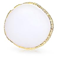 Harz Nail Art Palette,Maniküre Gemalt Palette,Goldener Rand NagellackPalette,Nail Art Make Up Paletten Display Fach Nagel DIY Zubehör(Weiß)