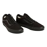 Las zapatillas Vans Old Skool para adultos tienen las siguientes características: las zapatillas especiales Vans Old Skool para adultos son los distintivos y populares zapatos Vans con una parte superior de gamuza sólida y lona y la famosa suela de gofre de goma. Especificaciones: corte: ajuste regular; cierre de cordones; cuello acolchado de soporte Material superior: gamuza resistente y lona Suela: suela de goma con perfil de gofre Color: negro Material: ante - sintético - tela - goma