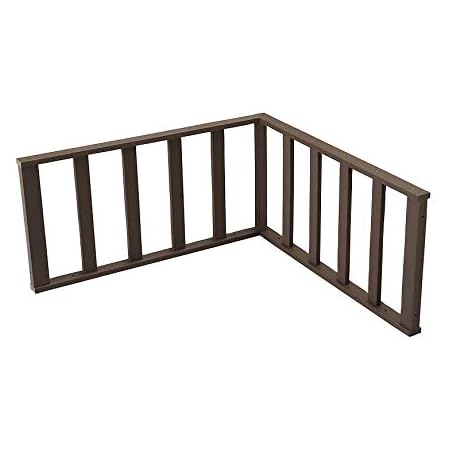Amazon 人工木ウッドデッキ コーナーフェンス 2枚組 連結用ネジ付 樹脂 デッキ 縁台 2色選択可 ダークブラウン ウッドデッキ