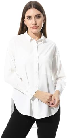Classic Button-Down Shirt, Women's Long Sleeve, Relaxed Fit,