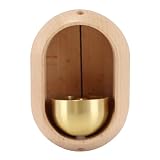 Gurtt Campanello Ovale in Legno Per Porta, Carillon a Vento Ovale, Campana in Legno Per Casa, Negozio, Cancello, Attività Commerciale O Decorazione Da Giardino