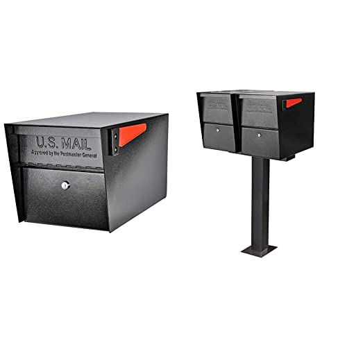 Mail Boss 7506 Mail Manager Curbside Locking Security Mailbox, Black,Large & 7144 Box Spreader Bar For Two-Mailbox Applications, 2, Black #TOP21