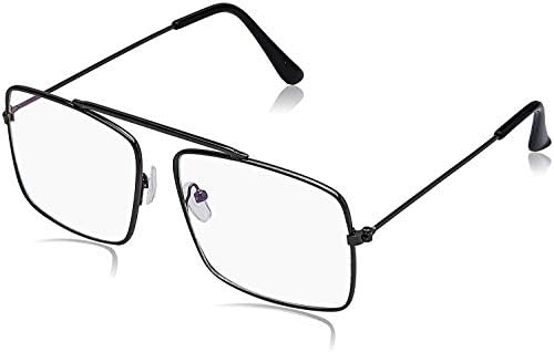 ARZONAI Raees Rectangle Shape Black-Transparent UV Protection Sunglasses | Frame For Men & Women (Lens SIZE : Medium | Lens: 56 mm, Bridge: 18 mm, Temple: 135 mm)