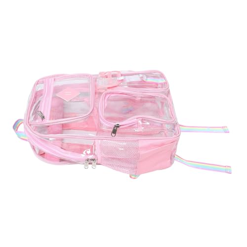 Toyvian Clear Stadium Backpack Mini Transparent Bag with Front Pocket for Concerts Sports Work and Travel Stylish Durable Design Comfortable Fit for All Day Use