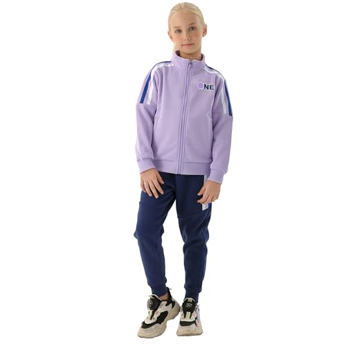 Girls Tracksuit 2 Piece Outfits Girls Sweatsuit Set Full Zip Jacket and Jogger Set Sweatpants Activewear Set2