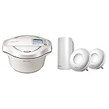 シャープ ヘルシオ ホットクック 電気 調理 無水 鍋 2.4L(2~6人用) スマホ連携 ホワイト KN-HW24E-W + 【Amazon.co.jp限定】BUFFALO WiFi 無線LAN AirStation connect 親機+専用中継機2台セットモデル WRM-D2133HP/E2S