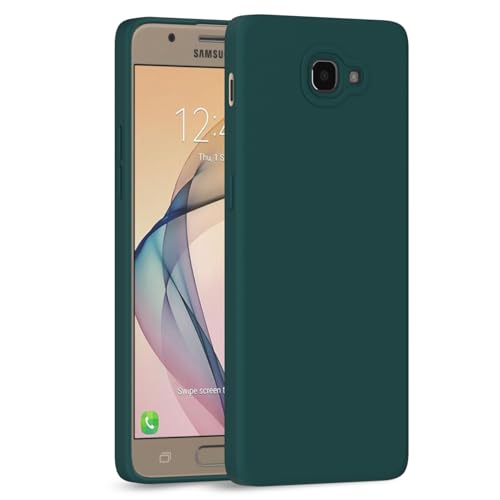 Image of Outlouders Back Cover for Samsung Galaxy J7 Prime | Camera Protection | Durable Soft Matte Silicone Bumper Case (Green)