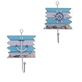 2pcs Mediterranean Style Wall Hooks Towel Hat Coat Hangers Bathroom Bedroom Clothes Coat Towel...