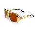 Elvis Rockstar 50's, 60's Style Aviator Shades, Gold Celebrity Sunglasses 1 Pair - Complete The Kings Look