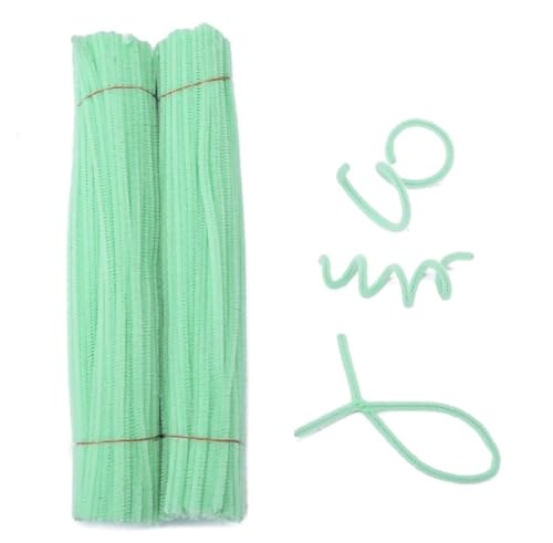 Image of 100Pc Pipe Cleaners Craft Set | Chenille Stem Fuzzy Sticks DIY Craft Supplies for Art Projects Activities, Decorations, Flower Making, Modeling & Sculpting (Pastel green)