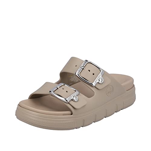 Rieker Damen Pantoletten P2180-60, Beige, 38-39 EU