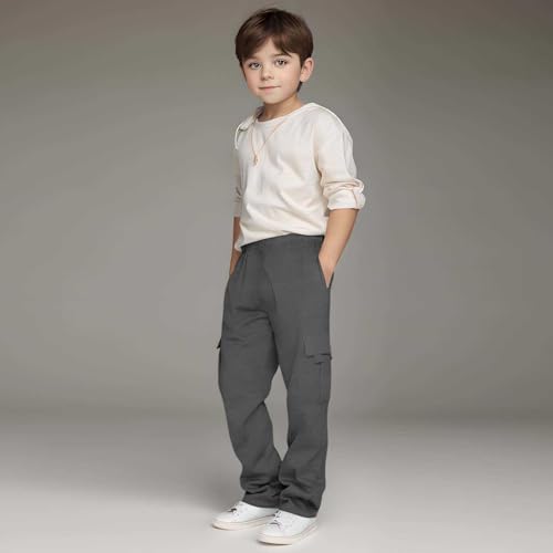 Boys Cargo Sweatpants Casual Elastic Waist Sweatpants Trendy Loose Pants Workout Joggers Athletic Kids Clothing with Pockets2