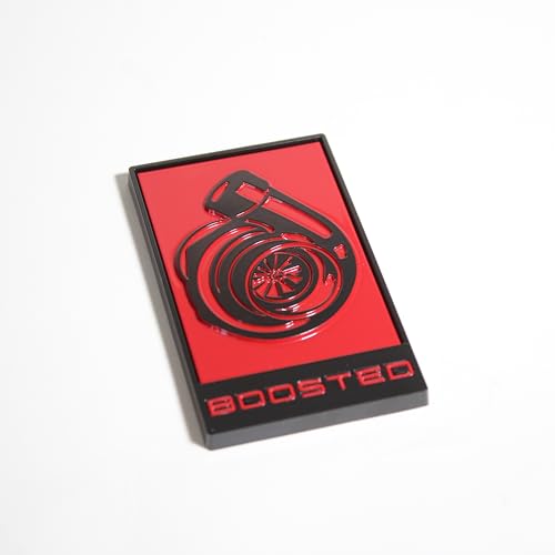 Image of GT350 Style Boosted Badge (White) (Ruby Red)