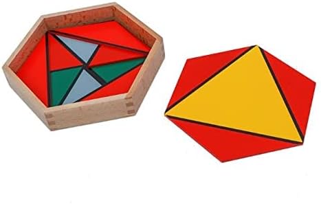 Montessori Toys for 3+ Year Old Colorful Constructive Triangles with 5 Boxes Wood Puzzles Math Games Baby Toys Montessori Preschool Learning Educational Toys Gifts for Kids