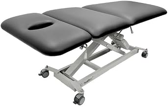 Healthtec Lynx 3-Section Electric Hi-Lo Physical Therapy Treatment Table with Dual Foot Pedals (Black)