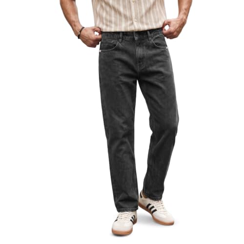Image of Urbano Fashion Men's Relaxed Fit Washed Denim Jeans Non-Stretchable