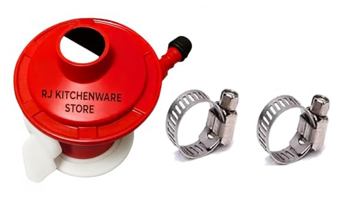 Image of Gas Regulator 2 Gas Clamps ISI Marked No Gas Leakage /Orginal Red Colour Pack of 3 sutable All Gas clyenders All in one Combo Pack Regulator