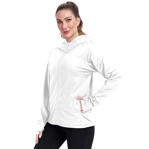 Womens Lightweight Hoodie Long Sleeve Sun Shirts UPF 50+ Protection Light Sweatshirt Hiking Outdoor2