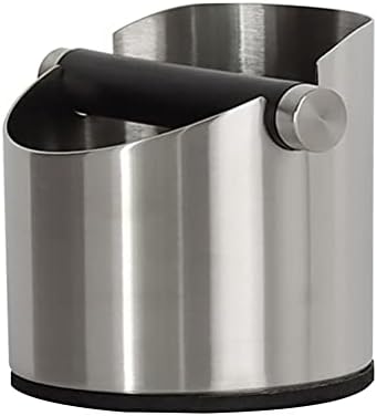 Tomaibaby Espresso Knock Box Stainless Steel Coffee Ground Knock Box Barista Style Knock Container Espresso Dump Bin Grind Waste Bin Coffee Maker Accessories