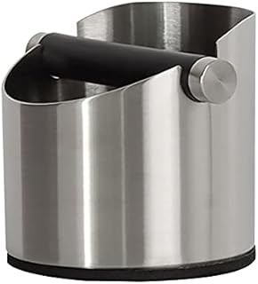 Tomaibaby Espresso Knock Box Stainless Steel Coffee Ground Knock Box Barista Style Knock Container Espresso Dump Bin Grind Waste Bin Coffee Maker Accessories
